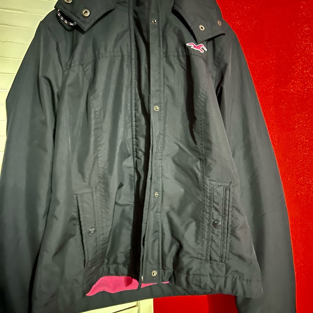 Black Jacket with Pink Logo